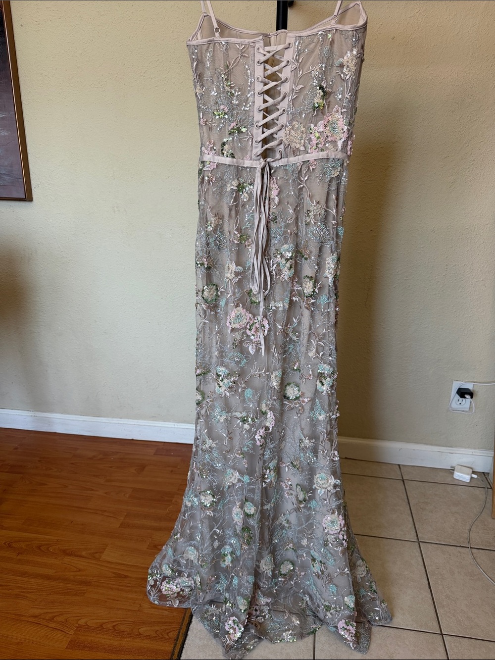 House of CB Naima Silver Embellished Beaded Corset Maxi Dress XS A-C NWOT - Picture 10 of 11